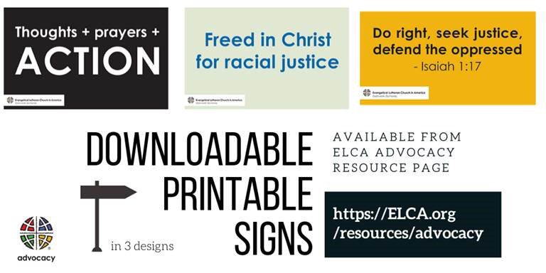 Downloadable Printable Signs from ELCA Advocacy