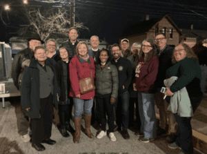Lutherans gathering after the event