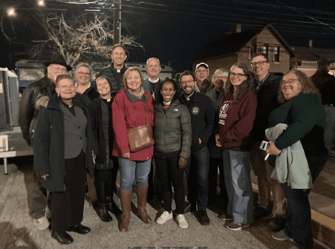 Lutherans gathering after the event